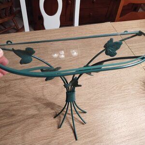 Green Metal and Glass Leaf Shelf